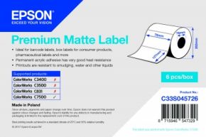 C33S045726 - Premium Matte Label - 76mm x 127mm